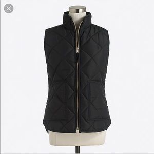 Black Jcrew Quilted Puffer Vest with Logo